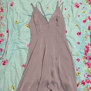 Satin maxi dress front leg slit